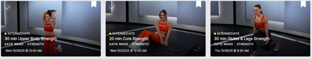 Classes in Katie's unofficial split program.